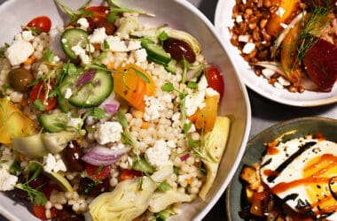 a bowl of salad and beans