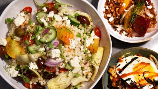 a bowl of salad and beans