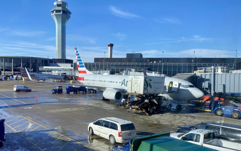 American Airlines plane in Chicago