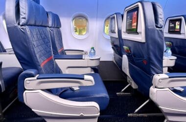 a row of seats in an airplane