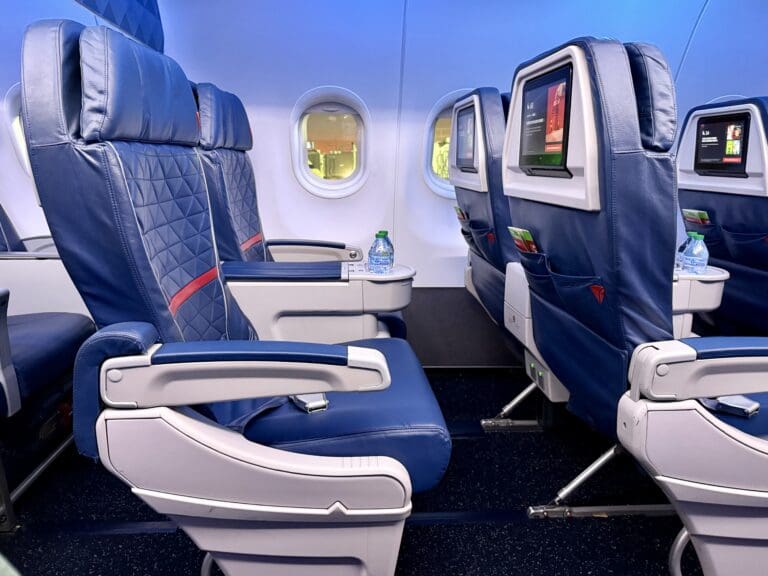 a row of seats in an airplane